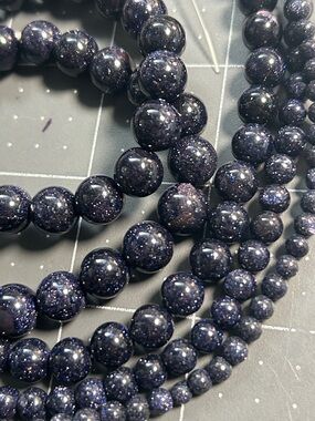 Set Blue Sandstone Beads 10/8/6/4mm